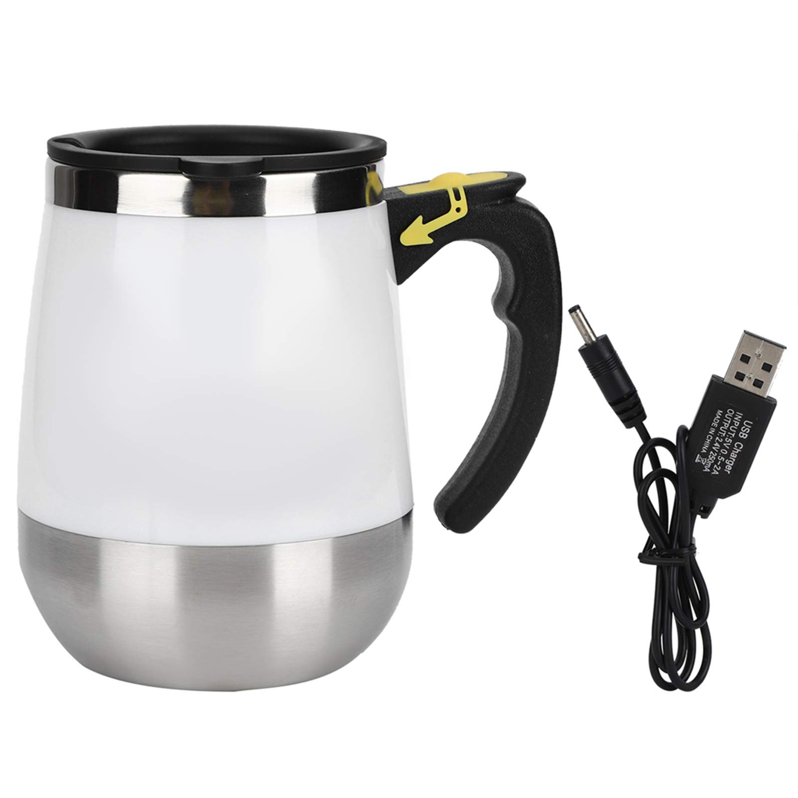 Tazza Automatica Per Caffè In Acciaio 304 – Mescolatore Portatile Con USB Ricaricabile, Bianco/Rosa