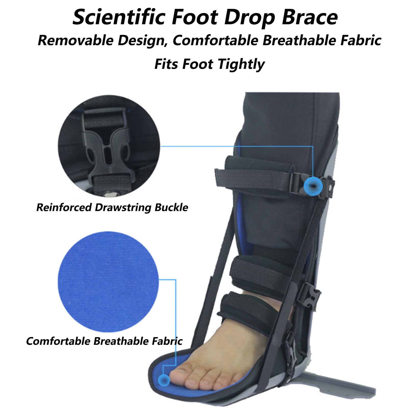 Férula Elástica Para Fascitis Plantar, Soporte Suave Para Piernas, Soporte Ajustable Para Piernas, Inmovilizador Ortopédico Para Dormir, Bota Elástica Para Tendinitis De Aquiles Y Dolor De Pie, Talla