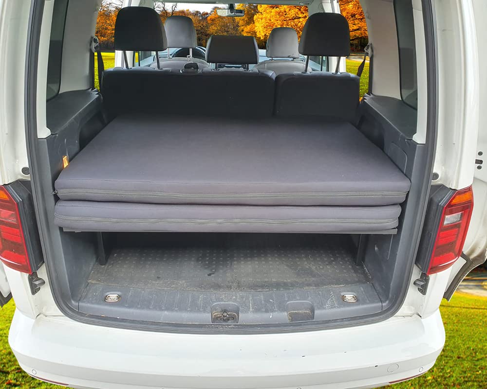 BREMER SITZBEZÜGE Matelas Pliant Compatible avec VW Caddy à partir de 2003-2022 - Extension de lit - Accessoires de Camping - Lit de Camping-Car - L180 x l 110 x H 10 cm - Système de Pliage