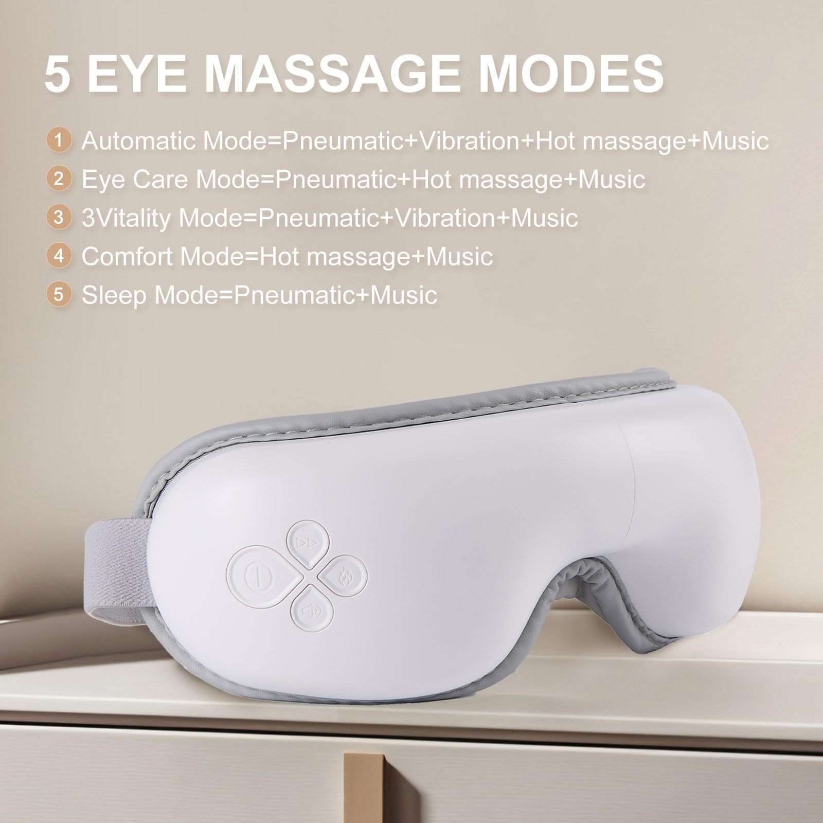 LAOBEN Masseur des yeux avec chaleur, cadeau d'anniversaire pour homme, femme, elle, lui, avec design bloquant la lumière, réduit la fatigue