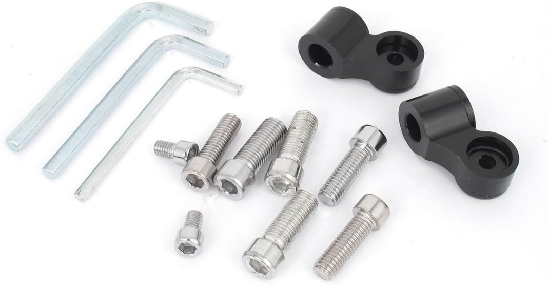 2 Pcs Black Metal Housing Motorcycle Rear View Blind Spot Mirrors