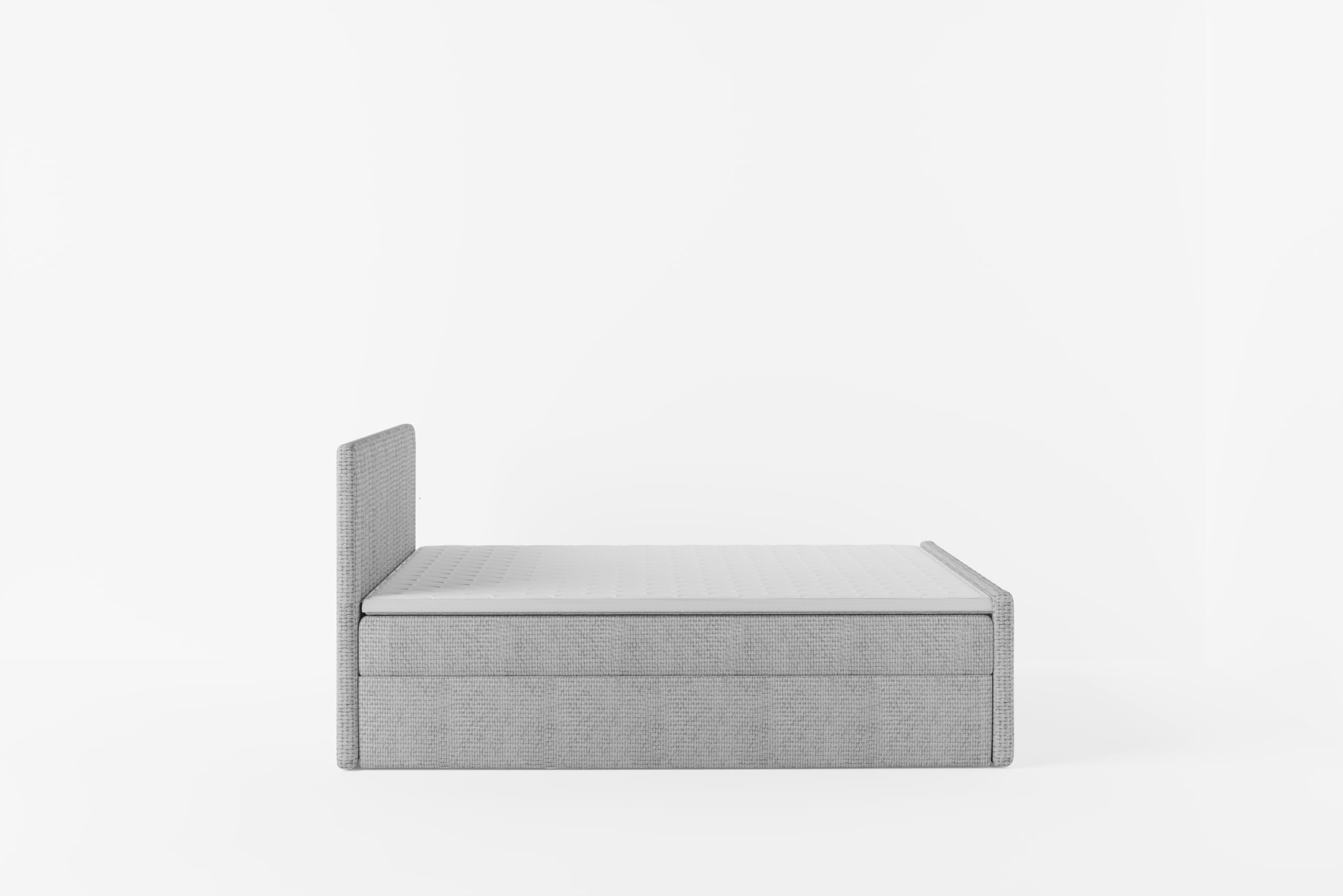 Boxspringbett 160x200 cm, Bett mit Matratze H3 und Stauraum, Polsterbett mit Bettkasten, Boxbett 160x200 Komplett, Doppelbett mit Bonell-Matratze, Bett für Schlafzimmer VIVO