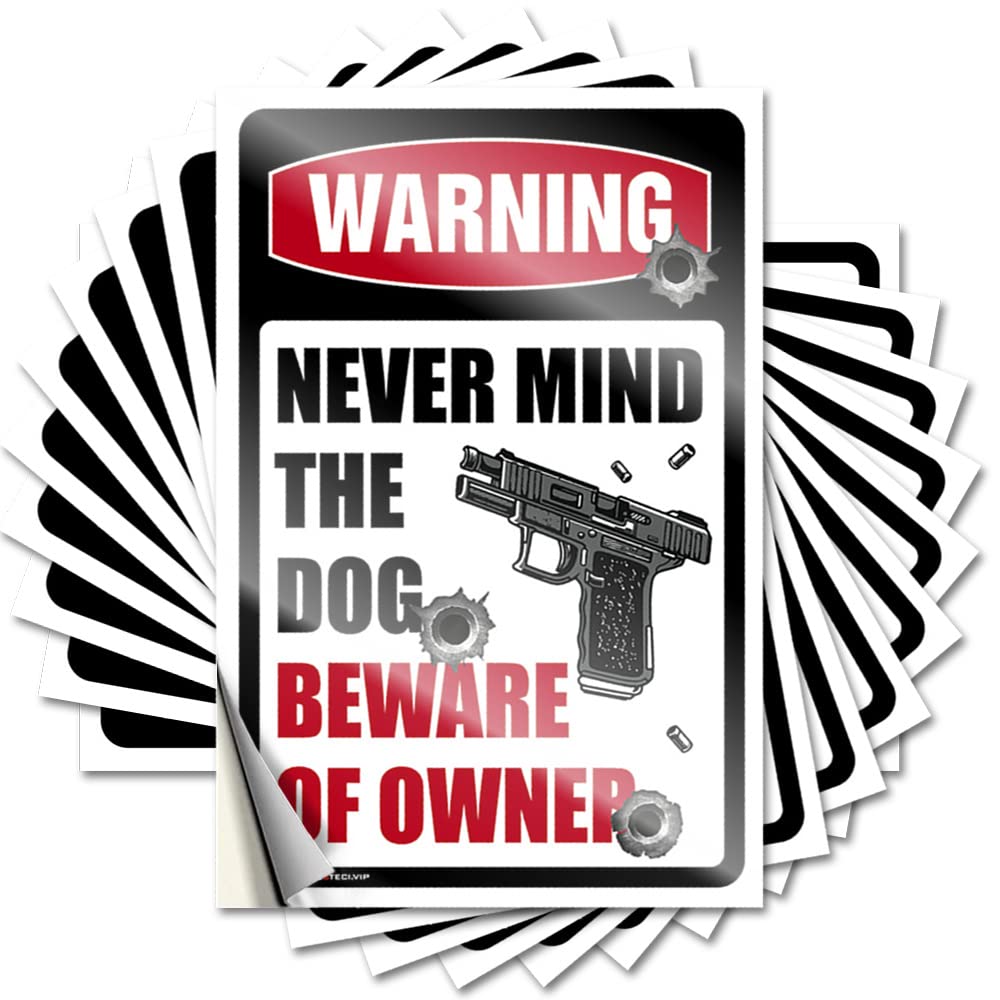 Car Stickers and Decals Never Mind The Dog Beware of Owner Funny Sticker 10 Pcs Brand Stickers Race Car Stickers and Decals(8X12CM)