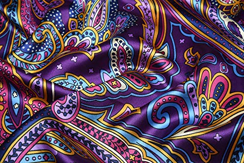 Corciova 35 X 35 Satin Square Silk Hair Scarf Wrap Headscarf Purple Paisley Curly Headband Sleeping At Night Fashion Bandana thumb #4