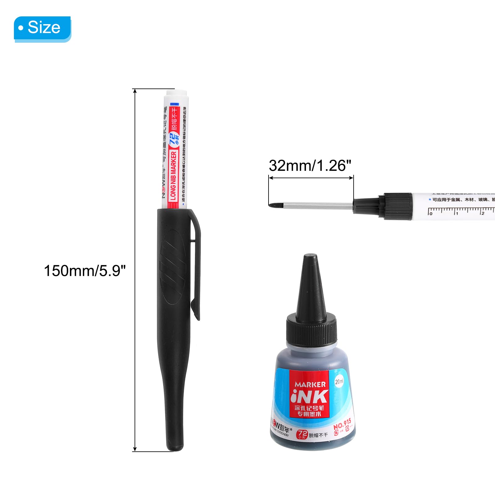 YLYDMY Marqueur De Trou Profond à Tête Longue Imperméable,Multi-usages