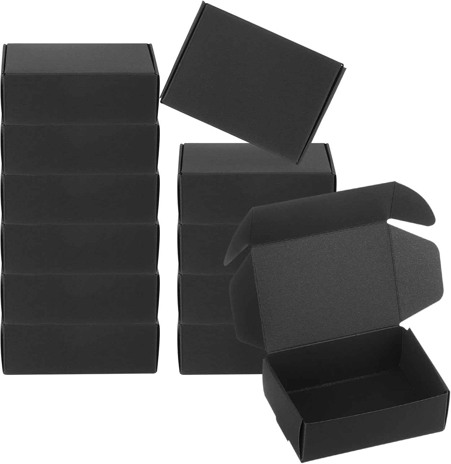 PATIKIL 3.3x2.4x1.2 Paper Soap Box, 20 Pack Homemade Soap Boxes Rectangle Presents Packaging Boxes for Birthday Christmas DIY Craft, Black
