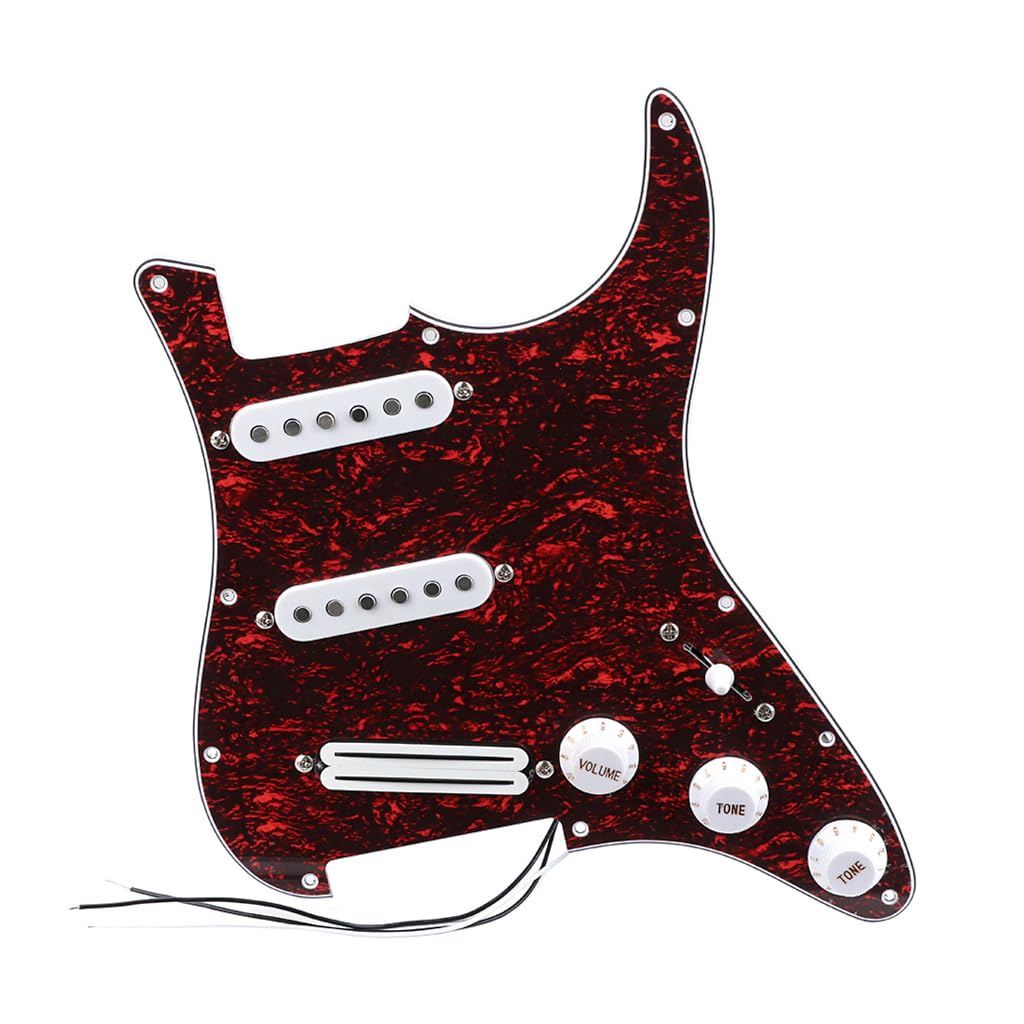 RuiJOTWAT Prewired Pickguard Loaded Modern Tone Triple Single Coil Pickups for Electric Guitars with 11 Mounting Holes
