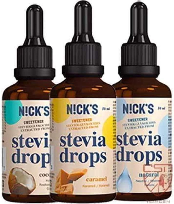 NICKS Coconut Stevia Drops, Sugar Free Zero Calorie Liquid Flavoured Sweetener 50 ml