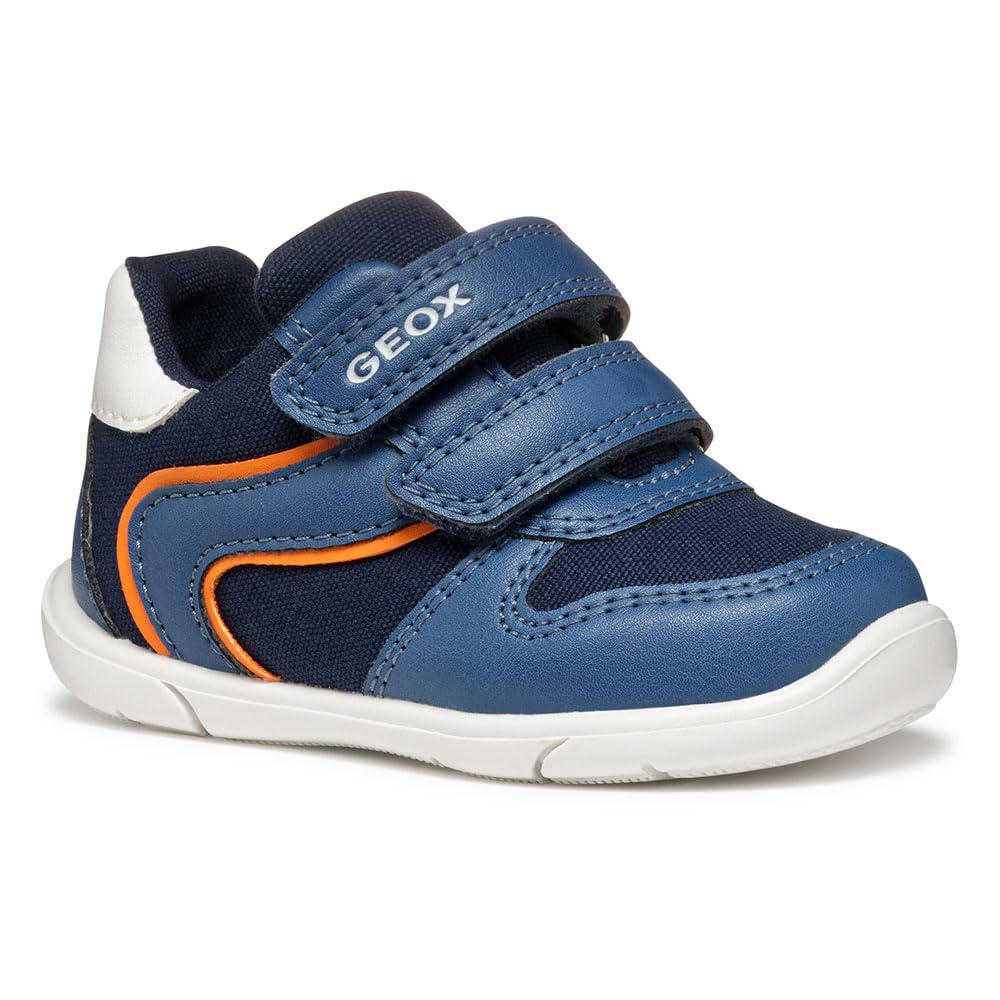Geox B ZAPITO BOY A, Baby - Jungen Sneaker, Avio/Orange,