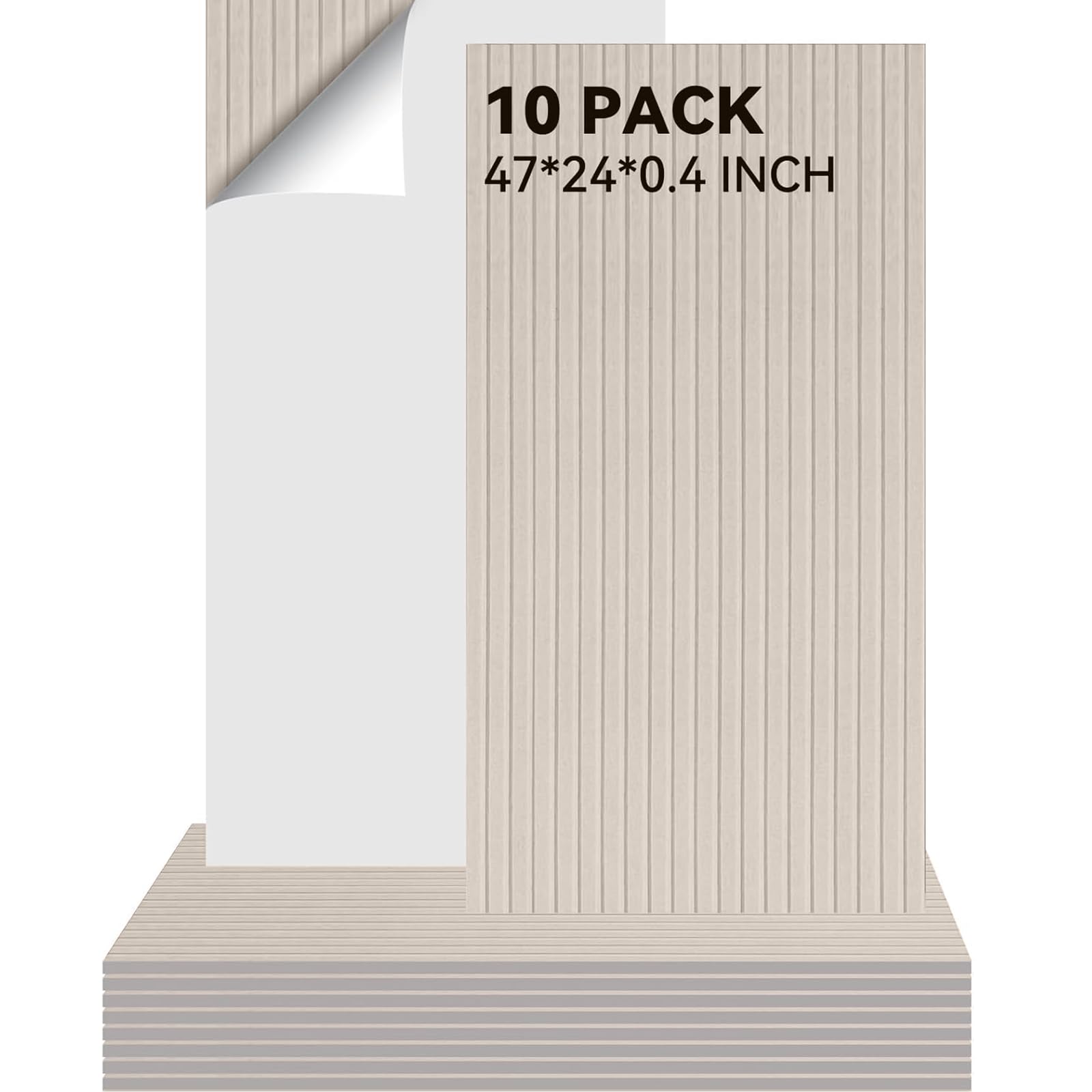 View 1 of 10Pack Large Acoustic Panels, 48x24x0.4 inch Sound Proof Panels for Walls, Self-Adhesive Sound Dampening Wall Panels, Noise Absorbing Decorative Wall Panels, Wall Noise Blocker for Home Studio (Camel)