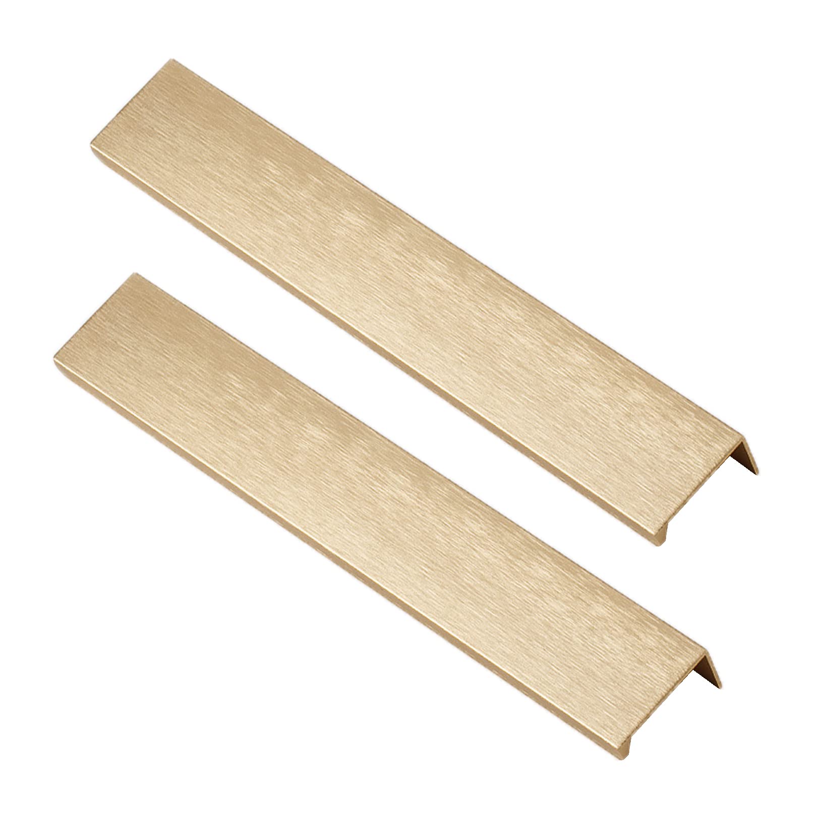 SBZIOJHDR Door Handle, Concealed Handles Aluminum Alloy for Wardrobe Kitchen Cupboard Cabinet Drawer Brushed Gold 2 Pieces(Hole Distance 192mm)