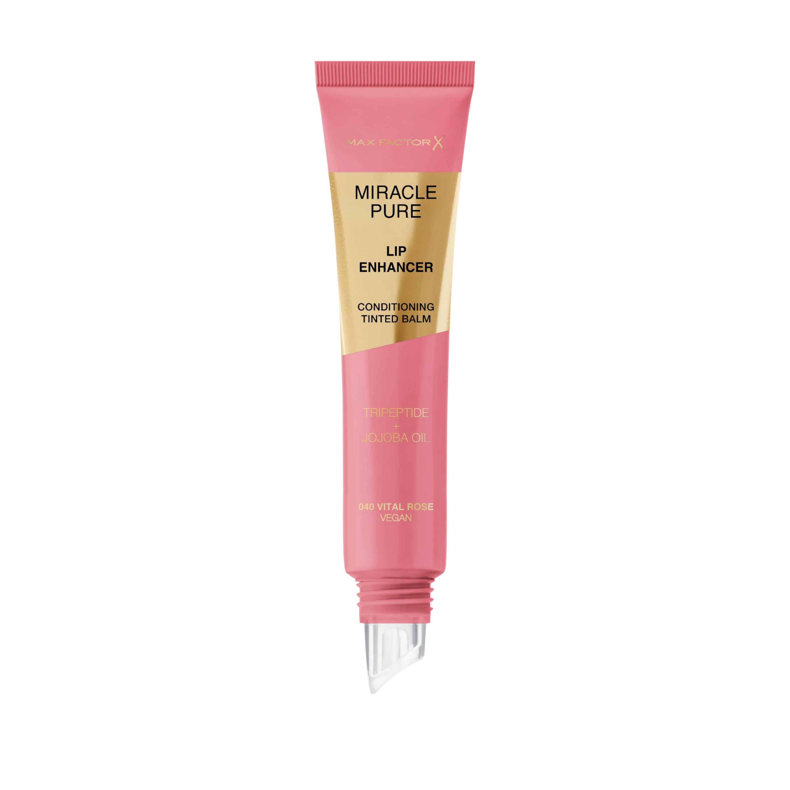Max Factor Miracle Pure Lip Enhancer, 040 Vital Rose, Conditioning Tinted Lip Balm, Glossy Colour Tint