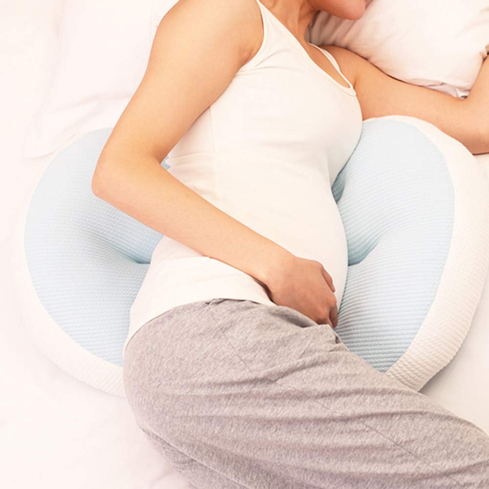 U-Form Side Sleeper Schwangerschaftskissen, verstellbares Bett Keilstütze Taille Side Sleeping Pillow, Bump und Rückenpolster,Rot
