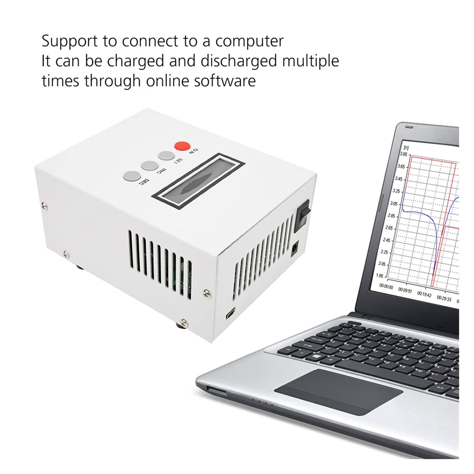 Solarregler, EBC-A20 Batterietester 30 V 20 A 85 W Lithium-Blei-Säure-Batterien Kapazitätstest 5 A Ladung 20 A Entladung Unterstützung PC-Steuerungstool(Simple configuration)