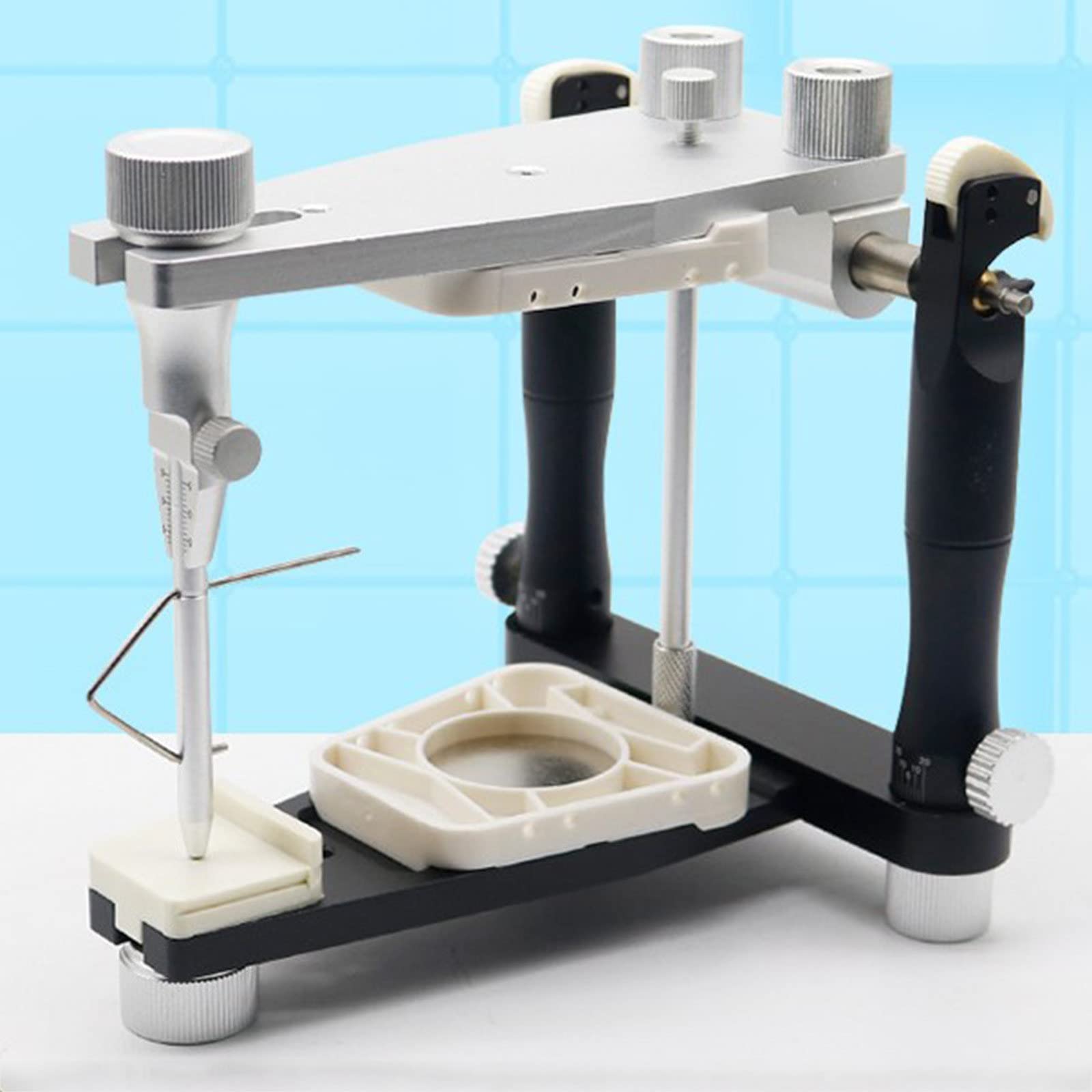 Articolatore Regolabile, Strumento per Laboratorio Odontotecnico, Articolatore Magnetico Dentale, Articolatore Protesico Regolabile per Protesi Odontotecnico Mascella