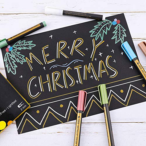 Dyvicl Metallic Marker Pens - Set Of 10 Medium Point Metallic Markers For Rock Painting, Black Paper, Card Making, Scrapbooking Crafts, Diy Photo Album #TOP3