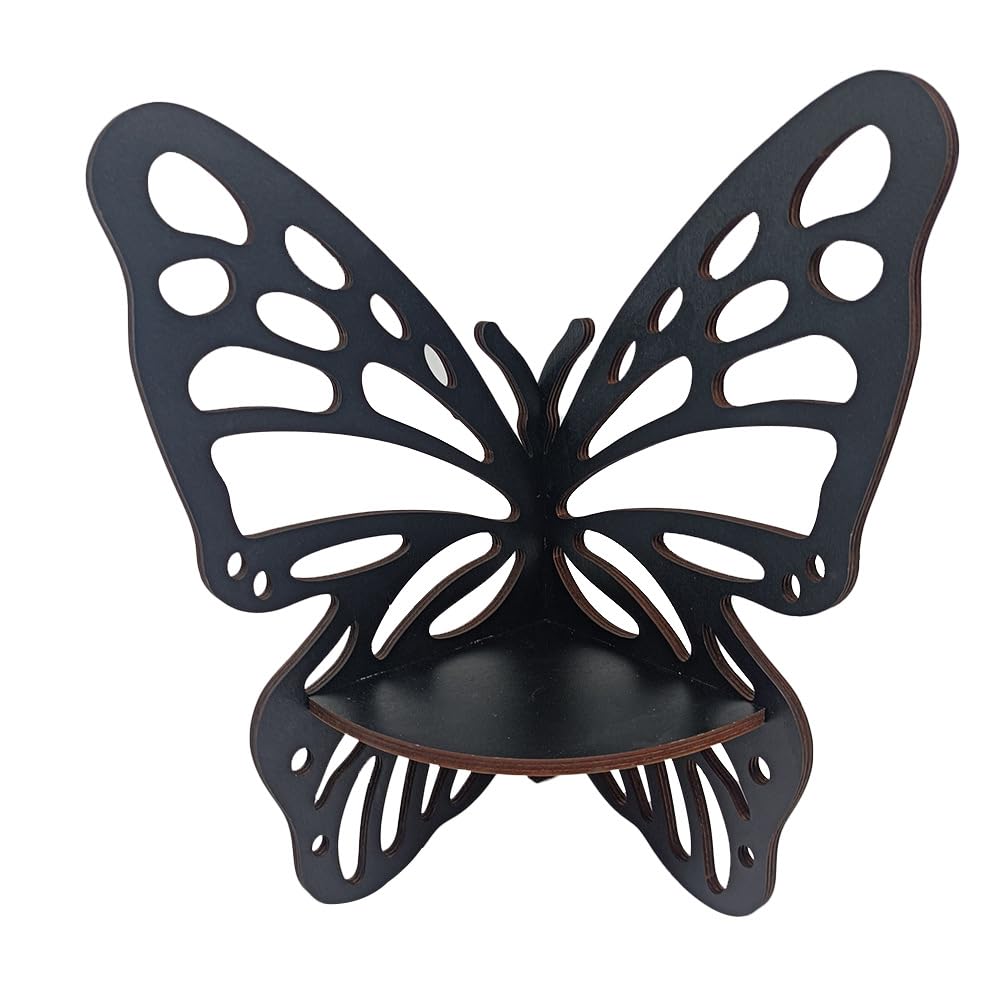 Weishuoss Butterfly Stand Boho Decor Display Shelf for Bedrooms Boho Cute Bathroom Kitchen Office Living Room Decor Aesthetic Witchy Gift Women (Black