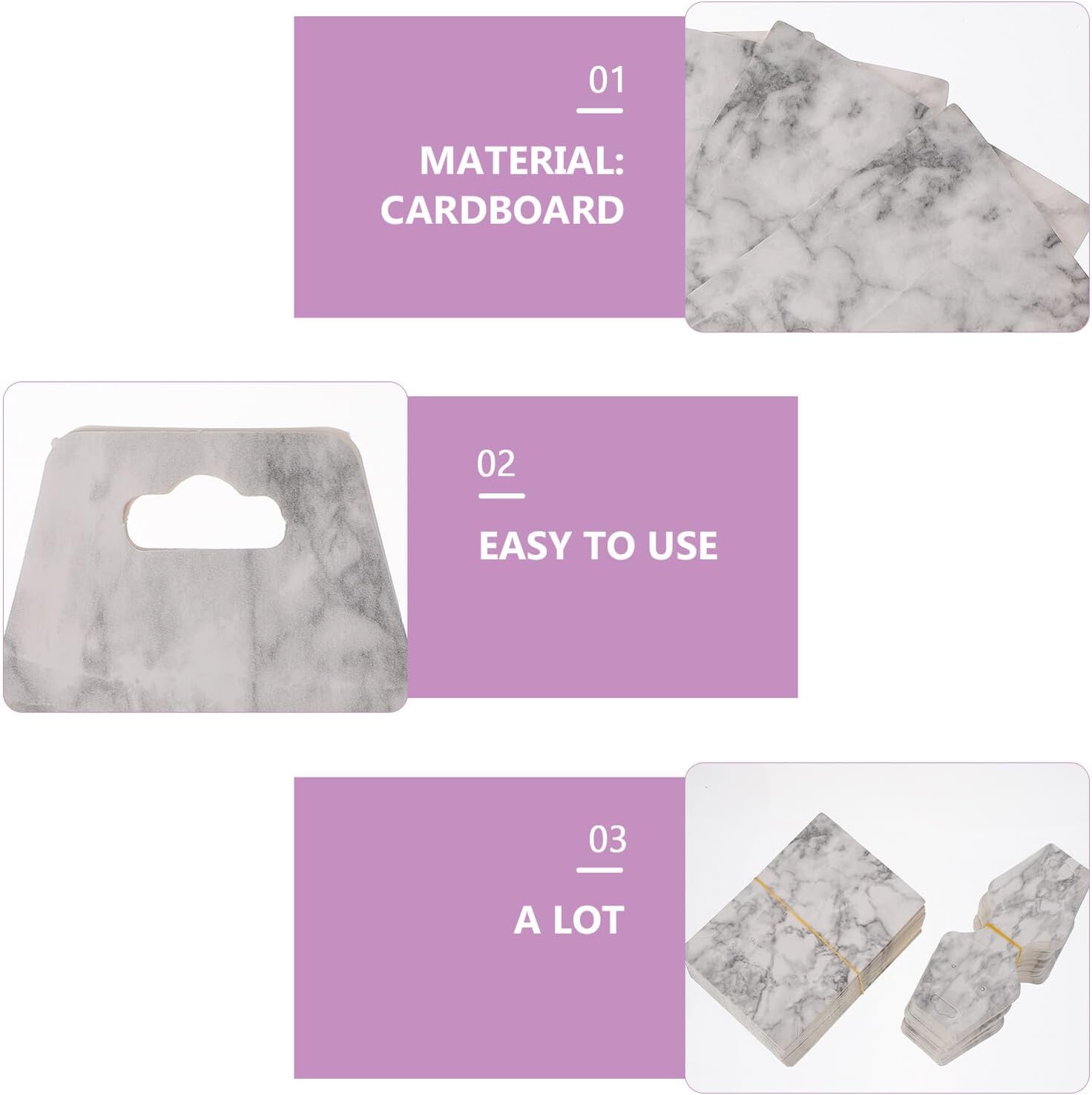 DOITOOL 200pcs Marble Design Jewelry Display Cards Set DIY Earring Cards Holder for Jewelry Makers and Sellers