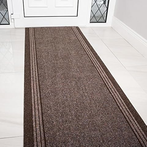 The Rug House Brown Rubber Backed Hall Runner Cover