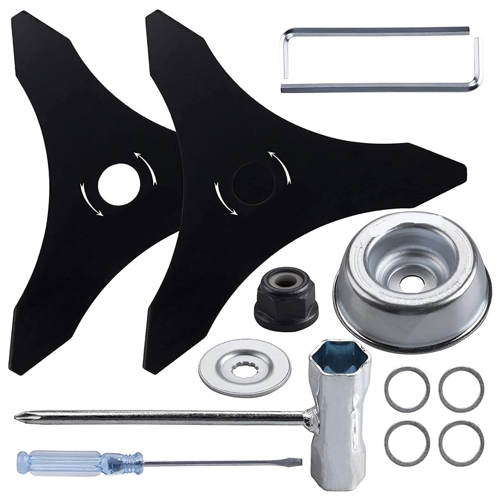 Cabezal de Acero for desbrozadora, Adaptador de Cuchilla de Carbono de Alta Resistencia, Cuchillas de 20 mm o 25,4 mm for cortacéspedes.(B)