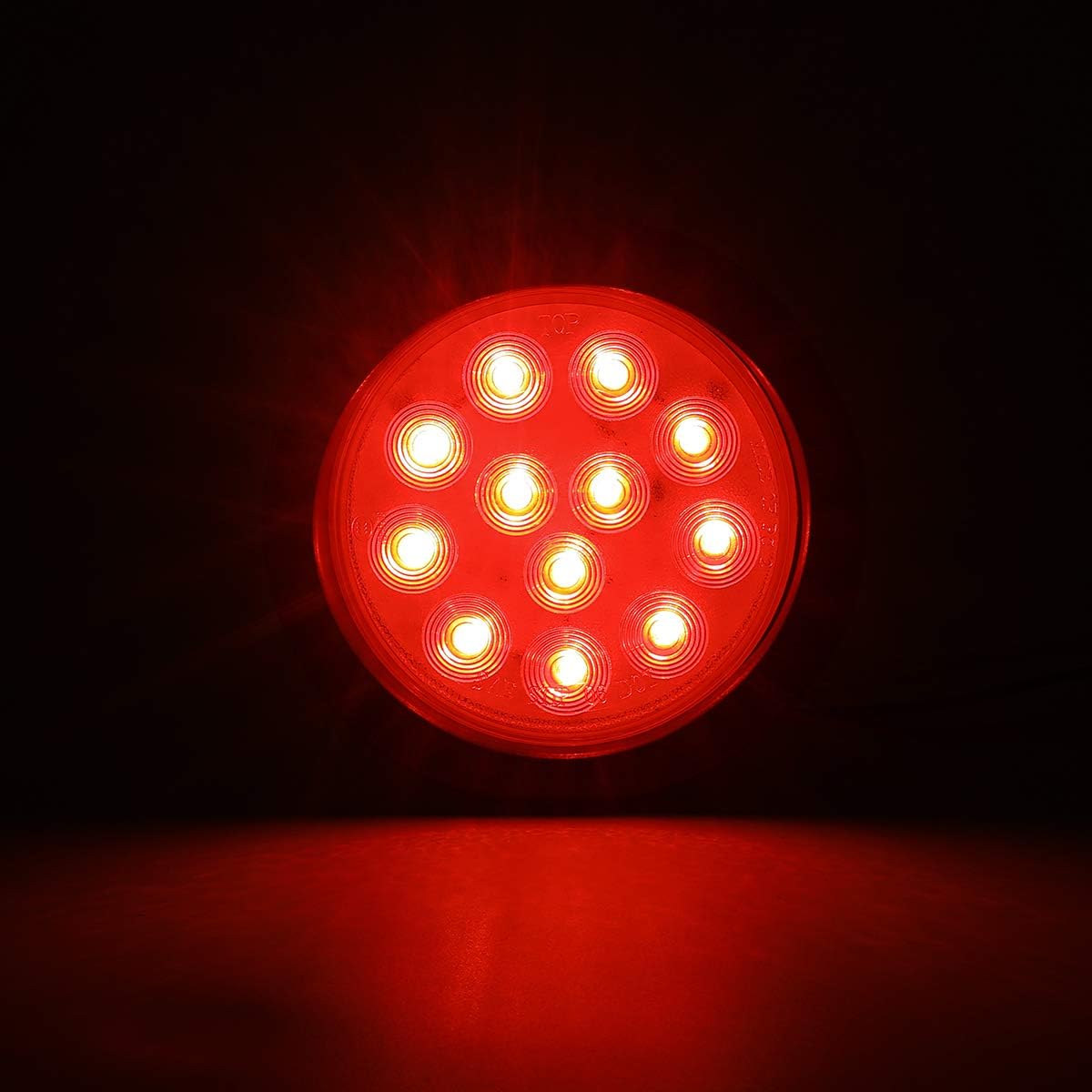 4inch Round Red LED Trailer Tail Lights ( Pack of 8 ) Grommet Plug Included Stop Turn Signal Lights for Truck Trailer RV Boat Bus Waterproof