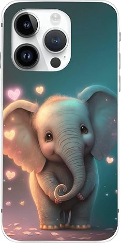 Funda compatible con iPhone 13 Pro Max  Bonito diseño de elefante bebé caprichoso con protección contra caídas a prueba de golpes, funda protectora