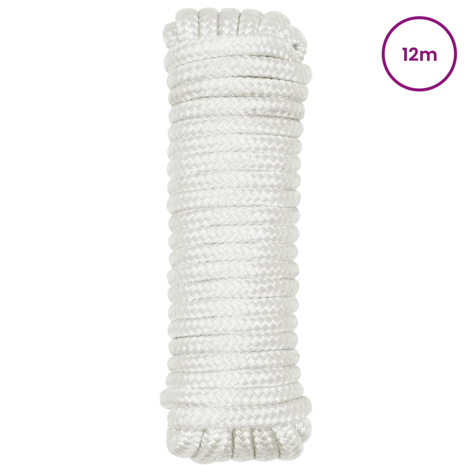 Bootsseil 12m Festmacherleine Weiß Polyester 20mm Bootsleine Starkes Tauseil für Boote Garten und Freizeit