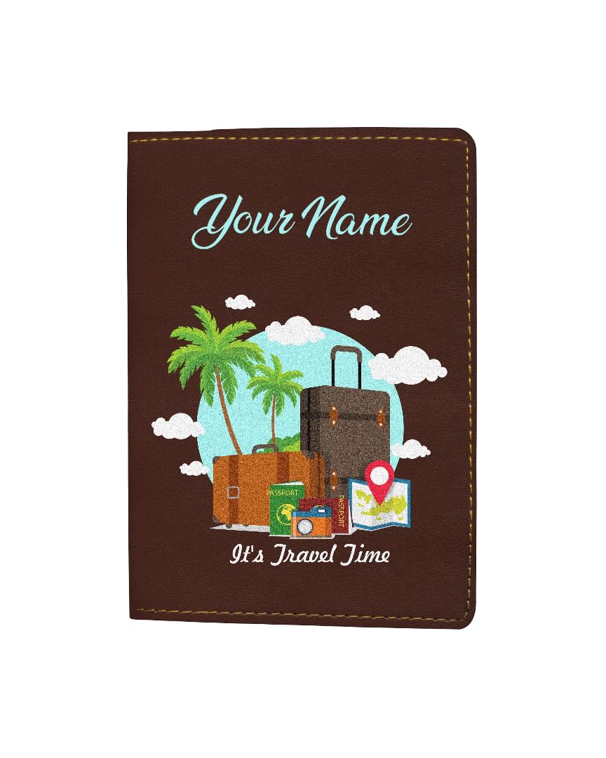 in voguish Customized Passport Cover for Men – Personalized Leather Passport Holder with Name | Travel Theme Design | Passport Wallet for Travel Lovers-picture-54