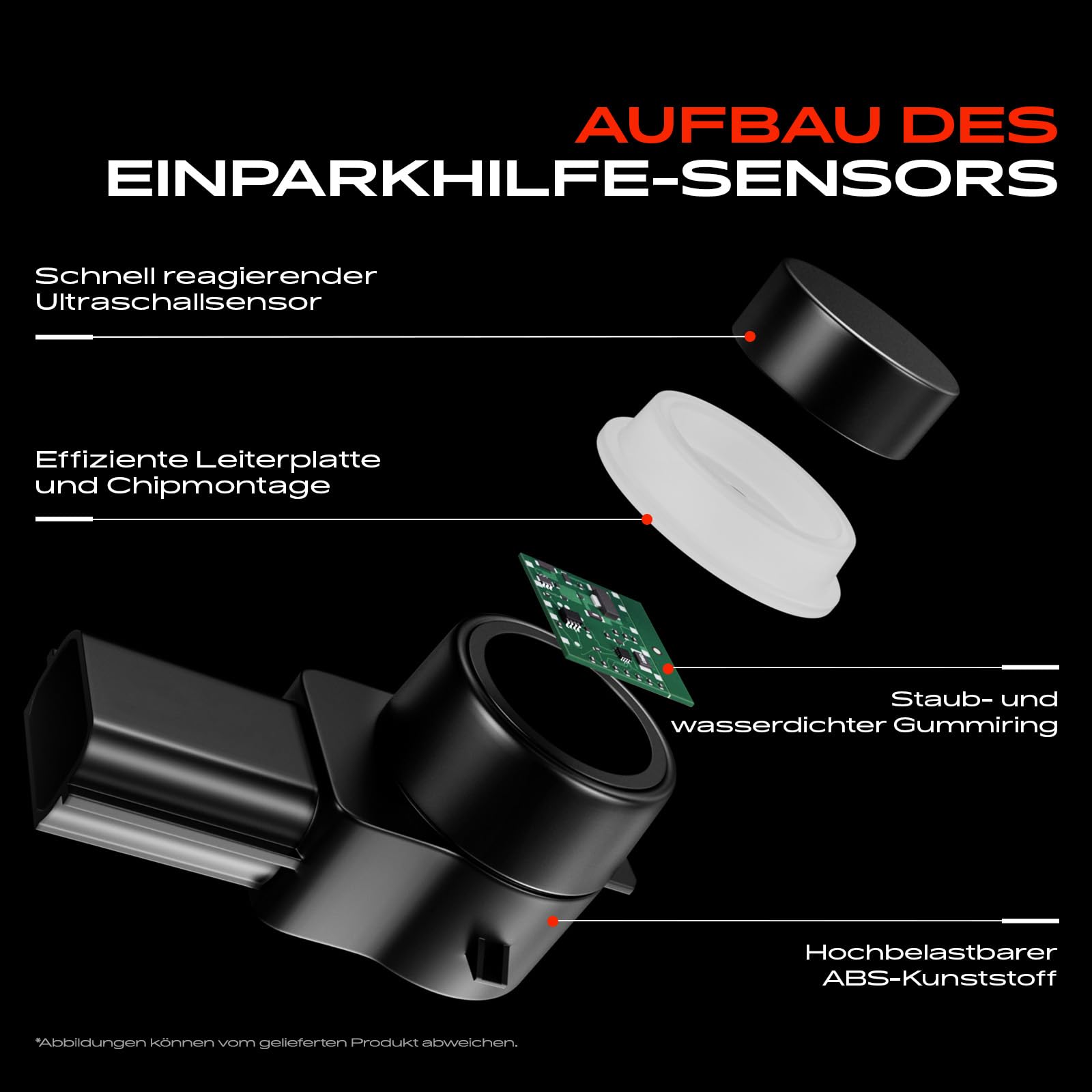 Frankberg 4X Parksensor PDC Sensor 3-polig Vorne Hinten Kompatibel mit Galaxy WA6 1.6L-2.3L 2009-2015 Mondeo IV BA7 1.6L-2.5L 2010-2012 Mondeo IV Stufenheck BA7 1.6L-2.5L Replace# AH42-15K859-AA