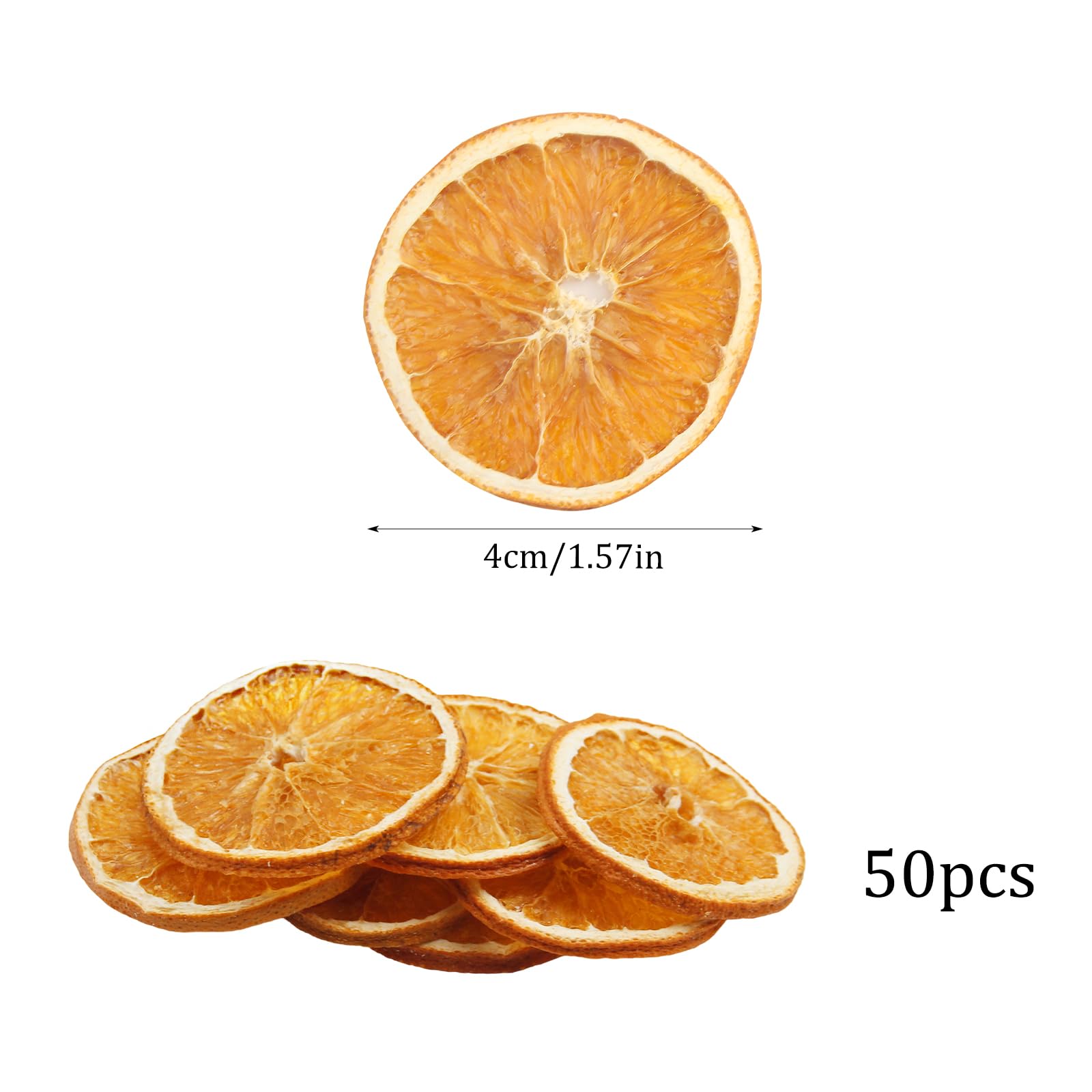 50 Pezzi Arance Essiccate Decorative Naturale Fette Arancia Essiccate Decorazioni Slices di Arance Disidratate Frutta Secca per Decorazioni Natale per Alberi di Natale Ghirlande Natalizie