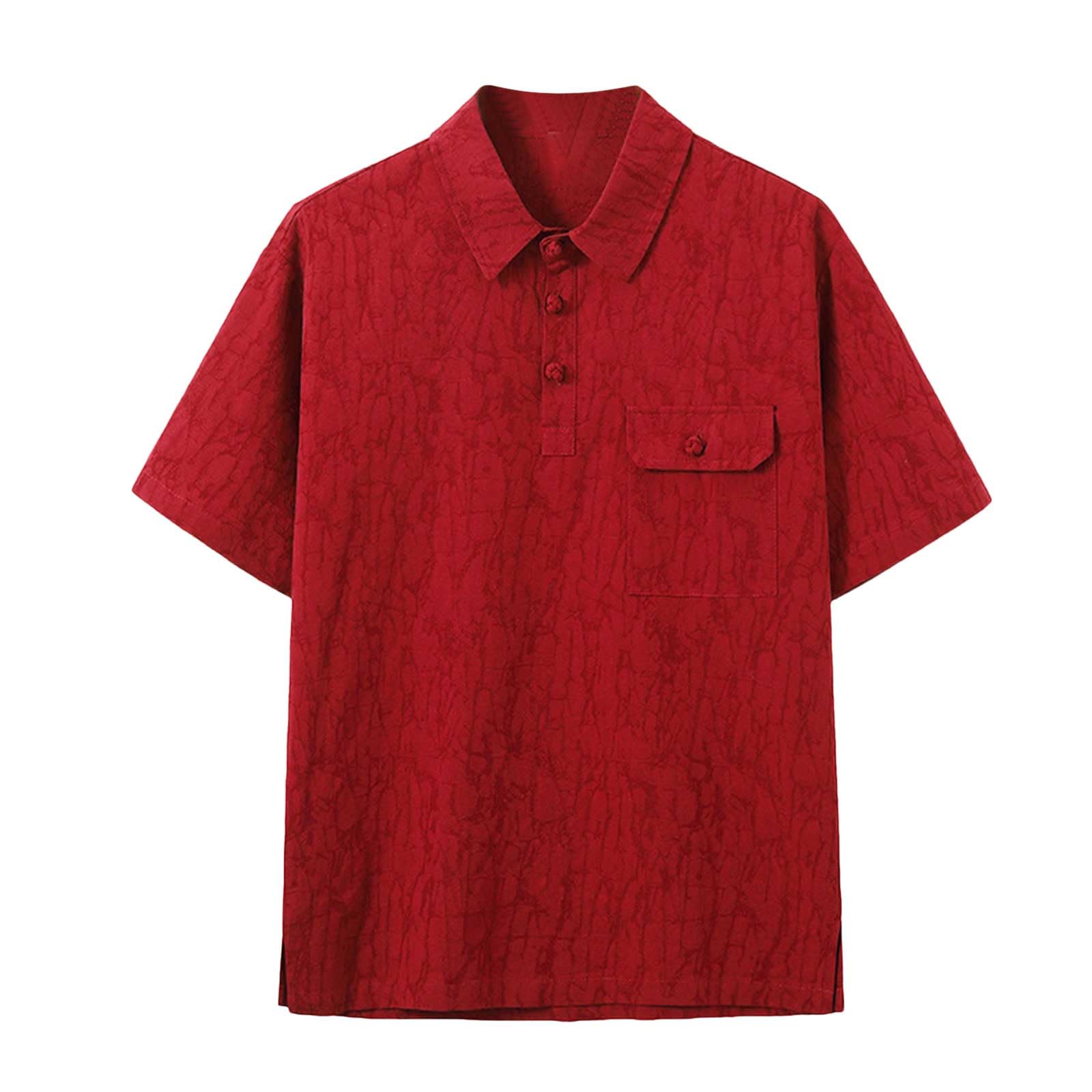 Camisa De Hombre De Lino Y Algodón a Cuadros Manga Corta Ropa Talla Grande Hombre Camisa Lino Manga Corta Verano Casual D's En con Botones Y Corte Regular con Bolsillo En El Pecho Ropa Verano