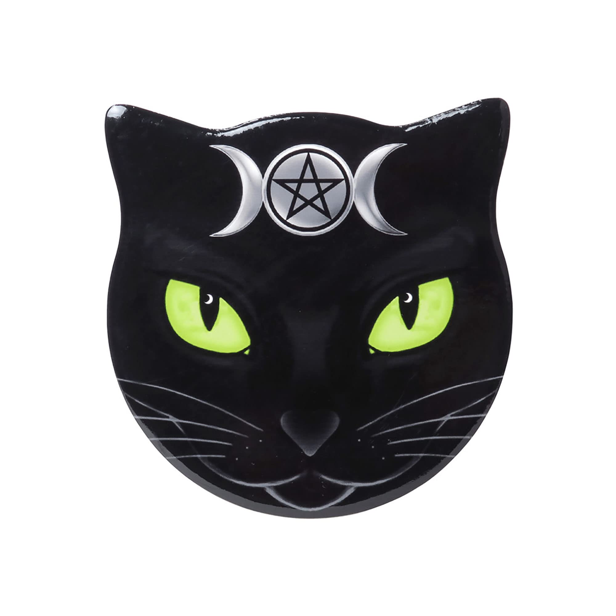 Alchemy Gothic Triple Moon Cat Ceramic Coaster