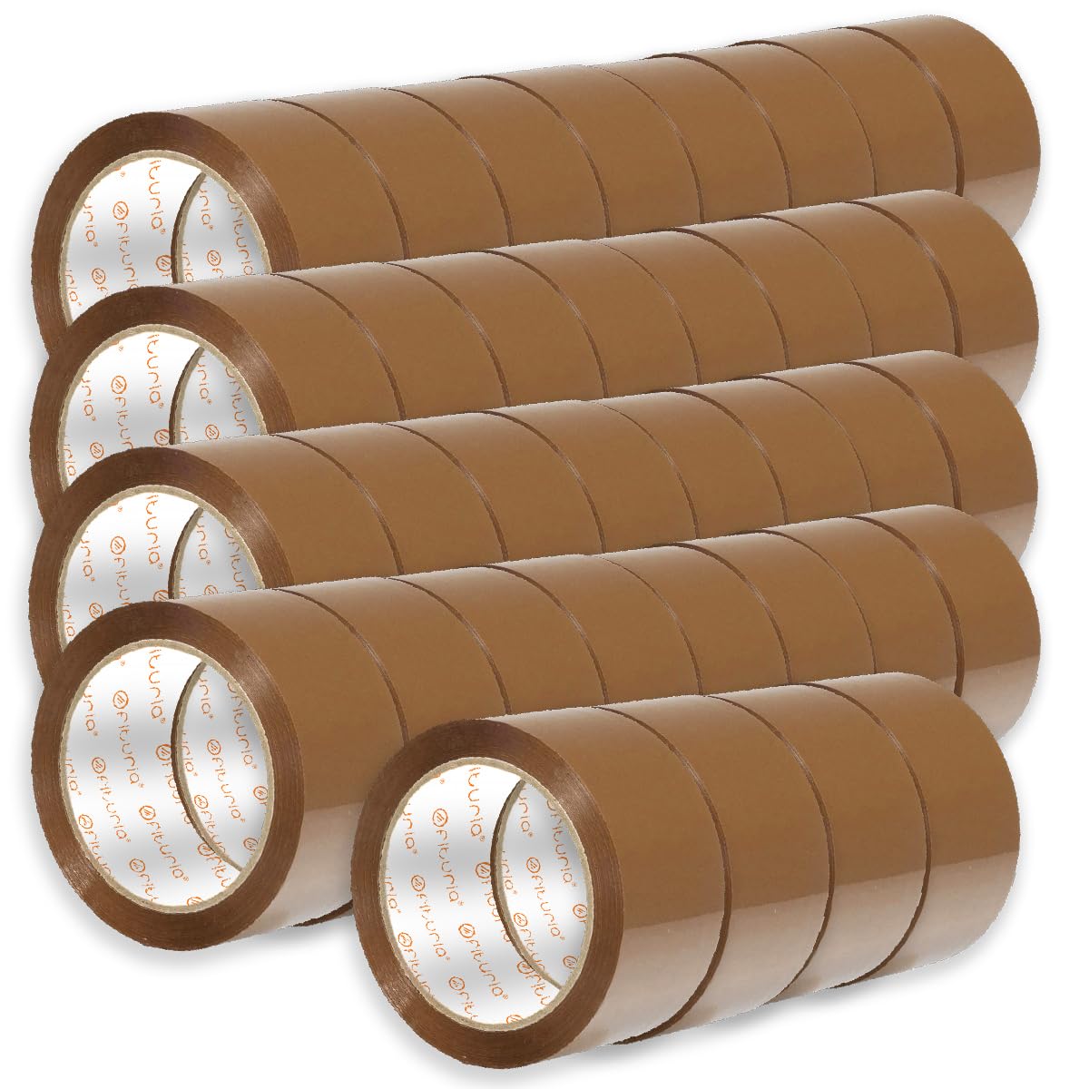 OFITURIA Paketklebeband, Braunes Klebeband, Packband für Umzugskartons und Sendungen, Verpackungsklebeband, Sicheres und Widerstandsfähiges Paketband (50mmx120m, 36 Rollen)