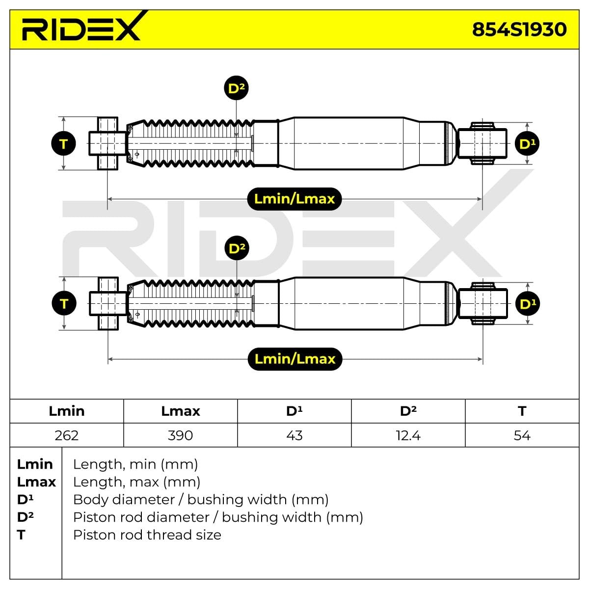 RIDEX 854S1930 2x Amortiguador Trasero Compatible con CITROËN C4 Grand Picasso I UA