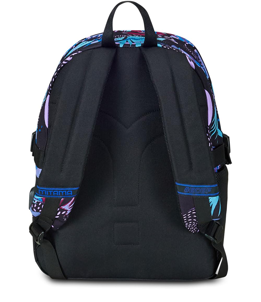 Mitama Zaino Triplo Scomparto, Tasca porta PC, Nero e Viola, Bambino Ragazzo + Portapenne bambino
