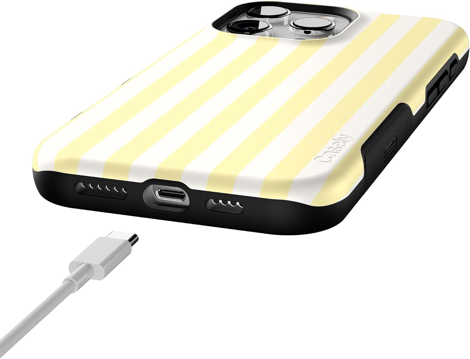 Casely iPhone 16 Pro Case | Butter Yellow Stripes | Sunday Best | Bold Protective Design | Compatible with MagSafe - Image 8
