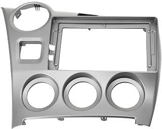 9 Inch Car Radio Stereo Fascia Frame Panel Silver Compatible for Toyota for Matrix 2009-2014 Front Plastic Replacement Dashboard Installation Kit Direct Fit Aftermarket Radio Adapter Mounting Trim