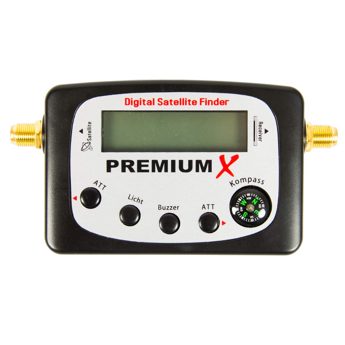 Premium X Localisateur satellite numérique avec écran LCD, son et boussole - Appareil de mesure du signal numérique pour l'alignement du parabole satellite