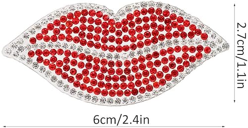 Miniatura 2 de TOPINCN 20 piezas de diamantes de imitación de labios rojos de resina de cristal caliente decoración de ropa accesorios DIY clip de pelo adorno