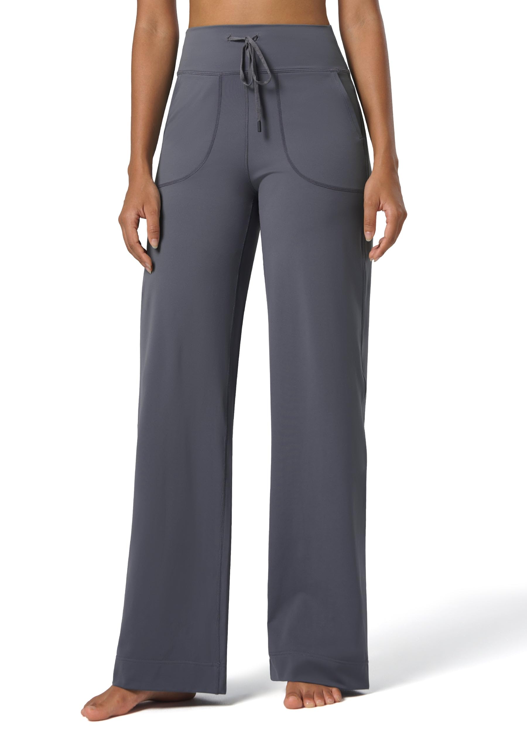 Willit Women's Wide Leg Pants Yoga Pants with Pockets High Waist Stretch Casual Lounge Comfy Pants 29" 31"