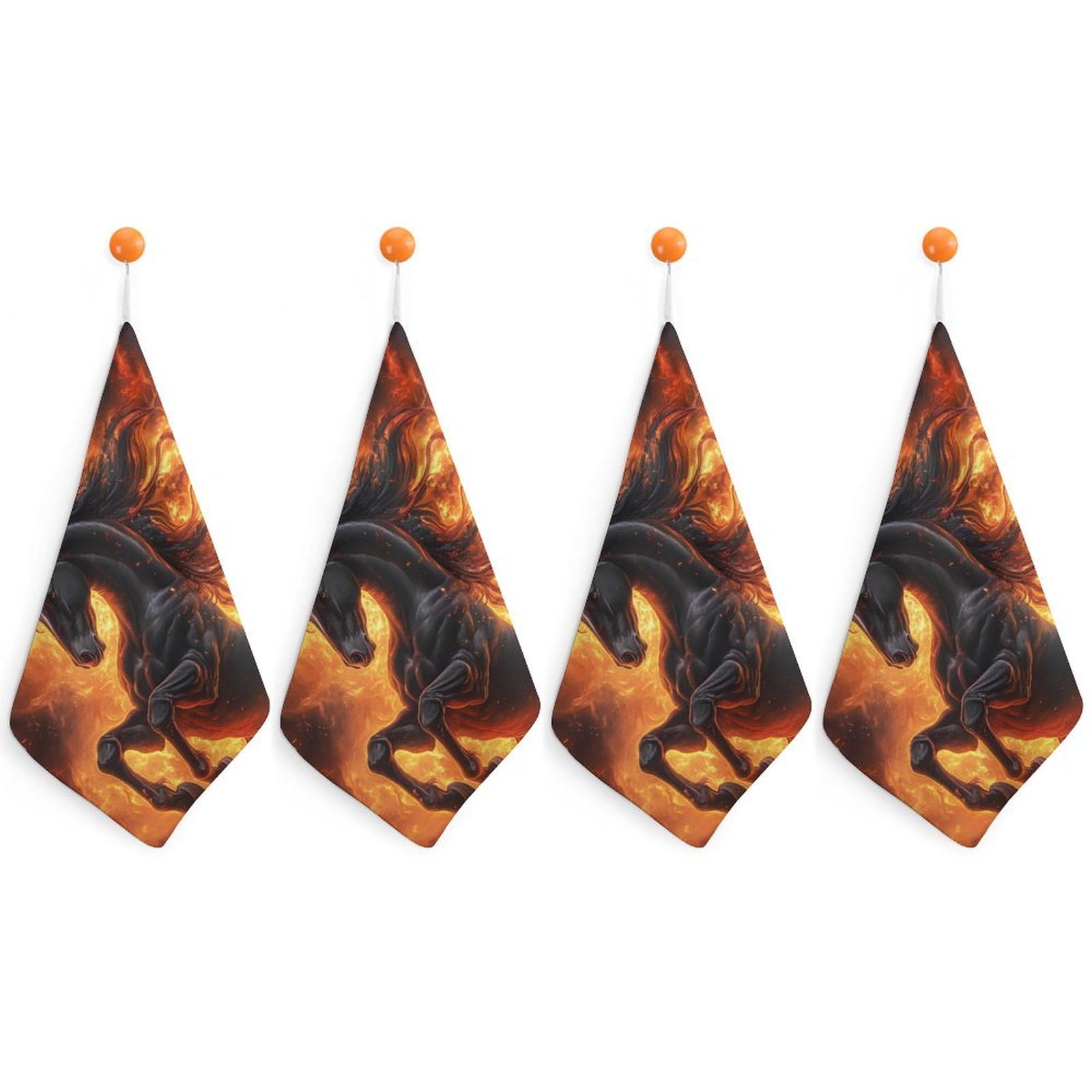 CGSBNGHA Fire Horse Hand Towel Hanging Face Towels Cleaning Cloths Handkerchief for Bathroom Kitchen