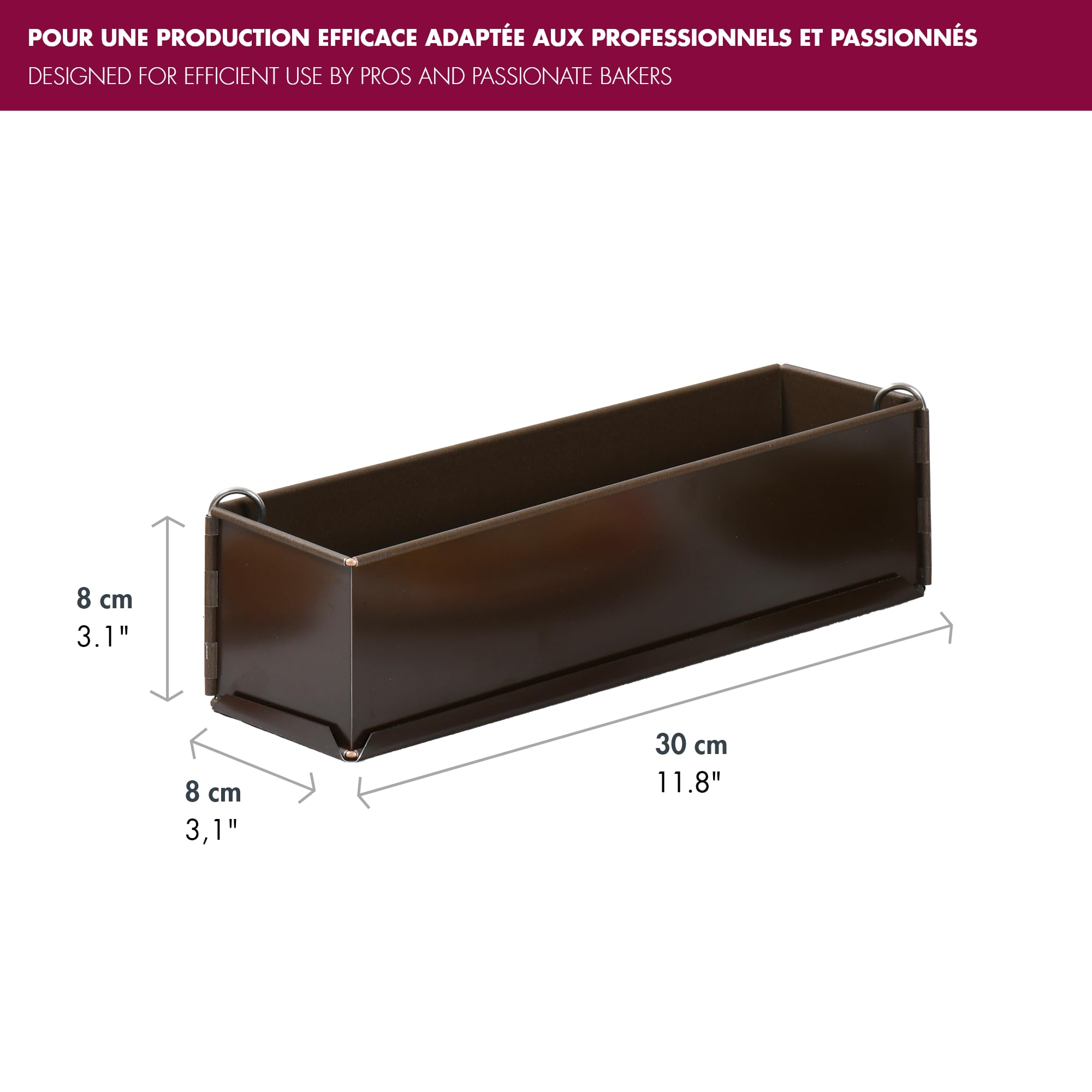 Gobel - Pastetenform - Lang - Glatt - Antihaftbeschichtet - Springform - Hebeboden - 30 x 8 x 8 cm - Made in France