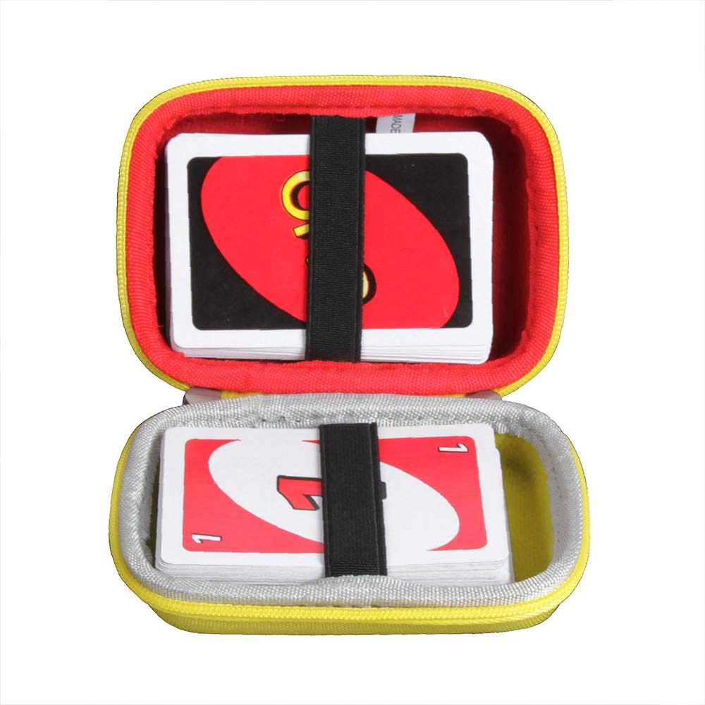 Adada Travel Case for Mattel UNO Card Game (Only Case) (Yellow+Red)