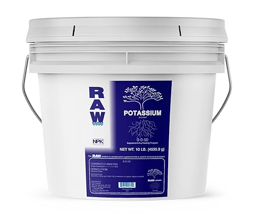 RAW Potasio 10lb - Nutrientes esenciales para plantas para un crecimiento vigoroso y resistencia al estrés - Uso hidropónico en interiores y
