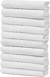 Kit Com 10 Toalhas de Banho Profissional Prata Alta Absorção 70x130cm - Central Toalhas - Costura Dupla Reforçada (Branco Off White)