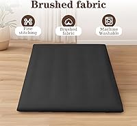 Vista 2 de Funda de colchón de futón japonés con cremallera, tamaño Queen, 82 pulgadas de largo x 62 pulgadas de ancho, plegable, lavable, color negro