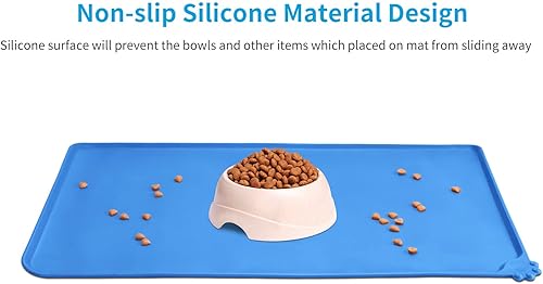 Miniatura 2 de AUDWUD - Tapete de silicona, impermeable y antideslizante para alimentos de perros y gatos, para tazón de mascotas
