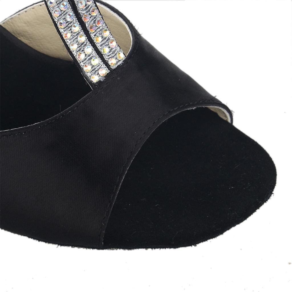 JIA JIA 20520 Sandalias de mujer Tacón acampanado Super Satén Zapatos de baile latino