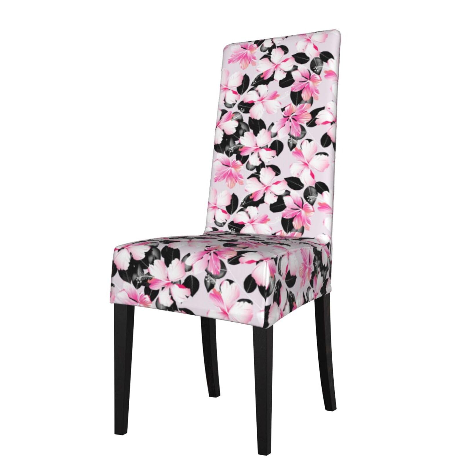 LKYMOH Tropical Hibiscus Flowers With Black Leaves, Chair Covers Stretch Chair Slipcovers for Dining Room, for Party Pet Protection Universal Fit Soft Polyester