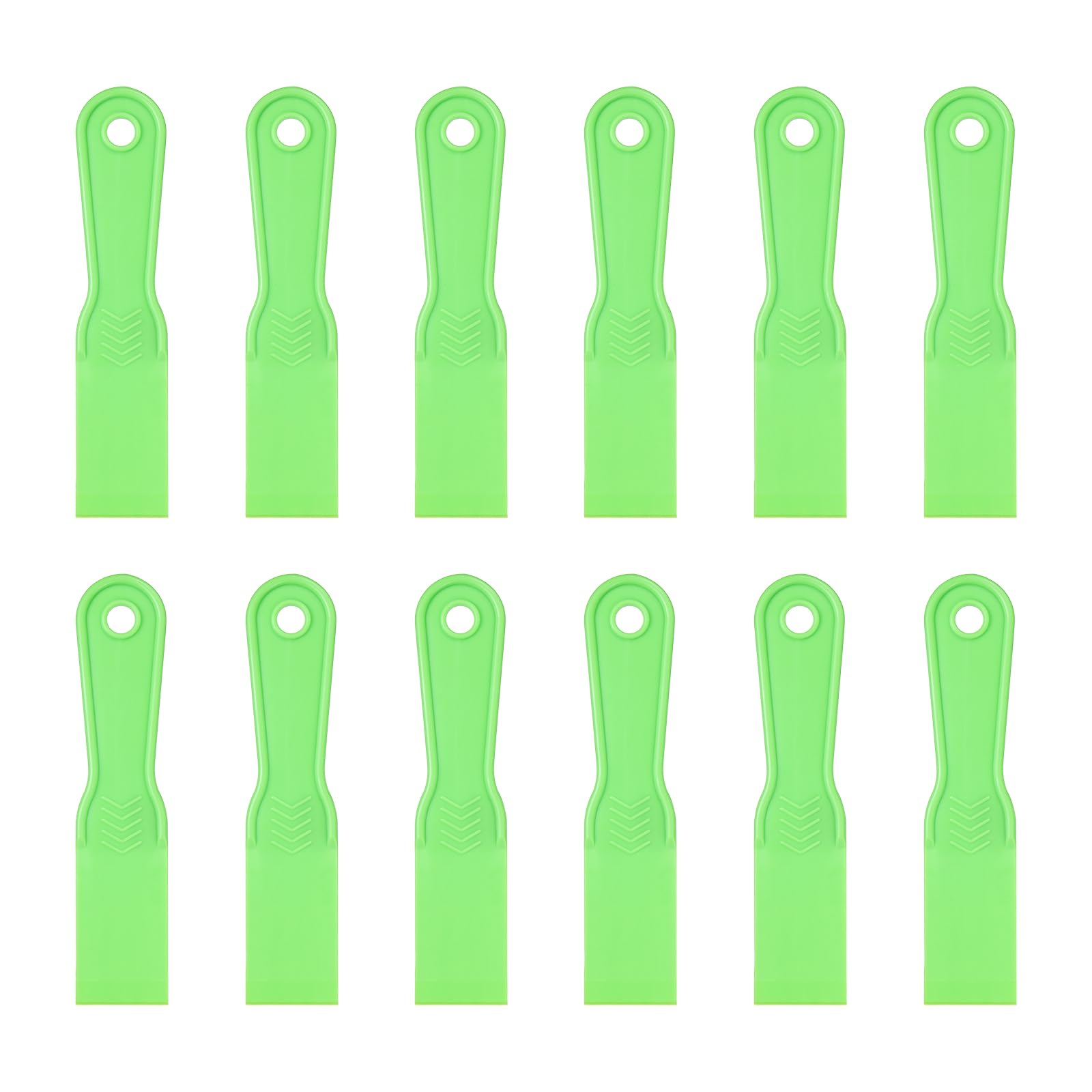 sourcing map 12pcs Putty Scraper 1.5" Plastic Flexible Putty Knives Disposable Paint Spreader Cleaner Tool for Spackling, Patching Painting Repairing, Green